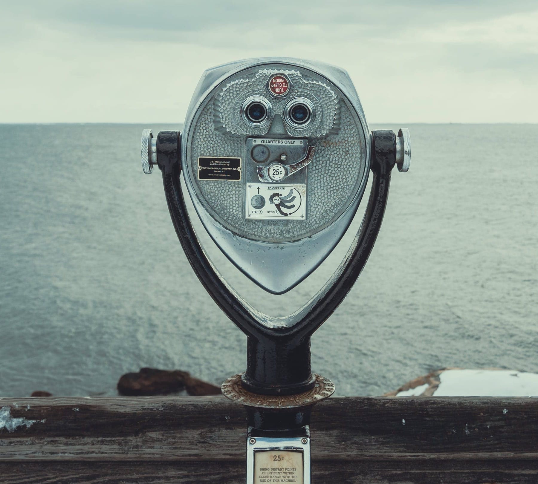A microscope looking over an ocean